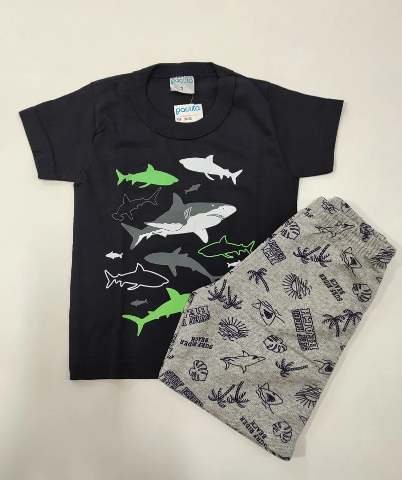 CONJUNTO MASCULINO INFANTIL SEM MANGA R130