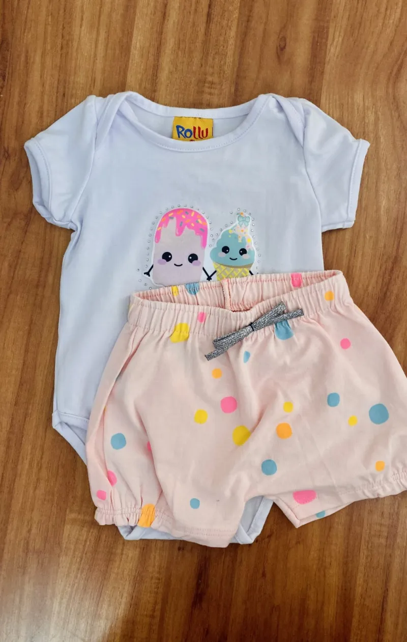 CONJUNTO FEMININO INFANTIL SEM MANGA R01