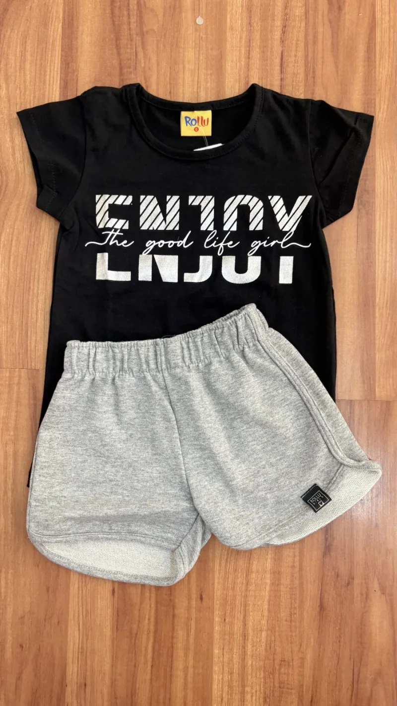 CONJUNTO FEMININO INFANTIL SEM MANGA R01