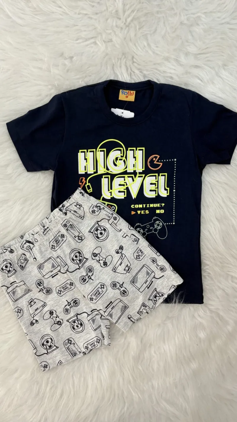 PIJAMA MASCULINO INFANTIL SEM MANGA  R01