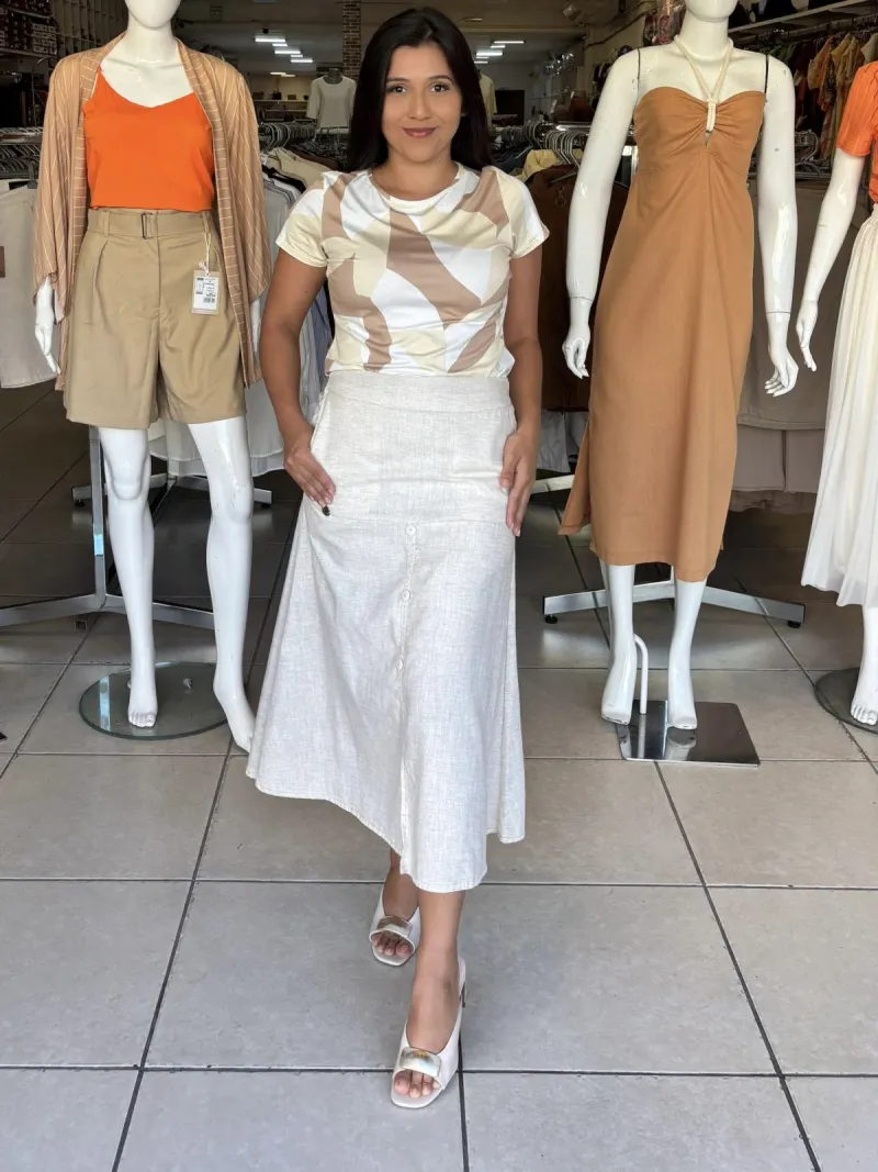 SAIA FEMININO MIDI VISCOLNH R105