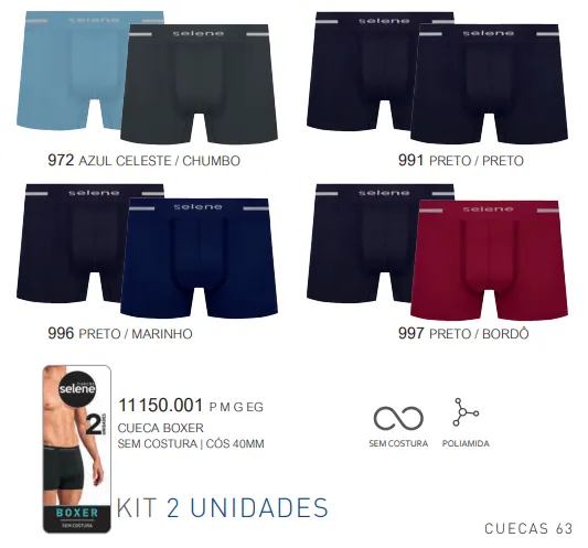 KIT CUECA BOXER ADULTO