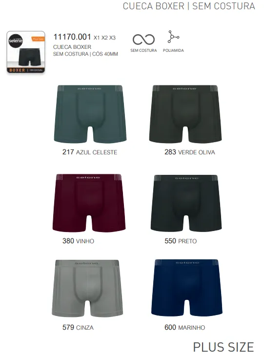 CUECA MASCULINO ADULTO BOXER S/CST