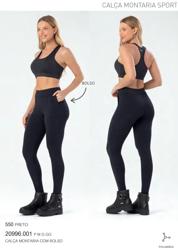 LEGGING FEMININO ADULTO C/BOLSO