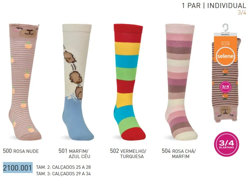 MEIA FEMININO INFANTIL 3/4