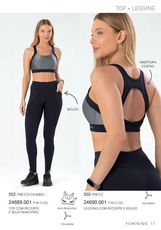 TOP FEMININO ADULTO FITNESS C/BOJO