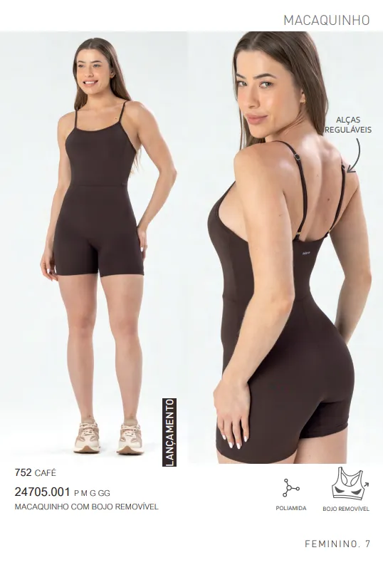 MACAQUINHO FEMININO ADULTO FITNESS