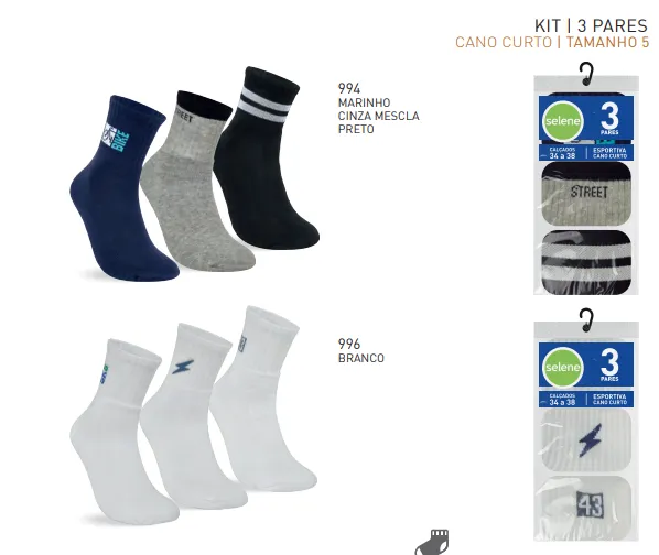 KIT MEIA MASC C/3 R132
