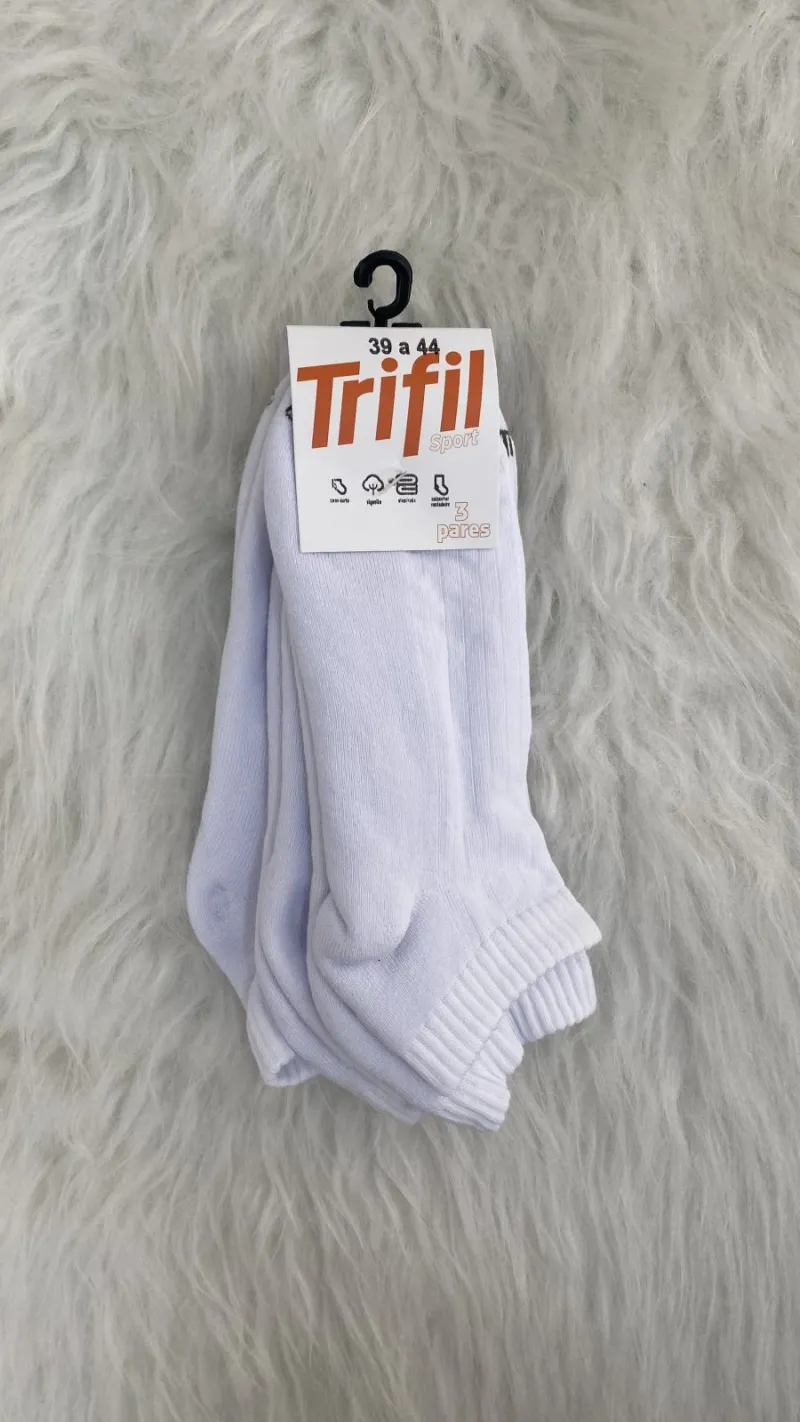 KIT MEIA MASCULINO C/3 CANO CURTO