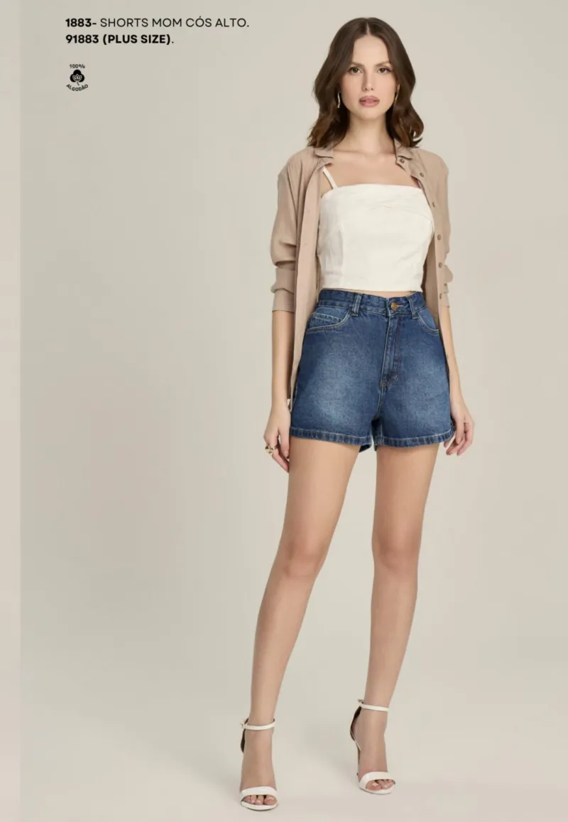 SHORTS FEMININO ADULTO MOM