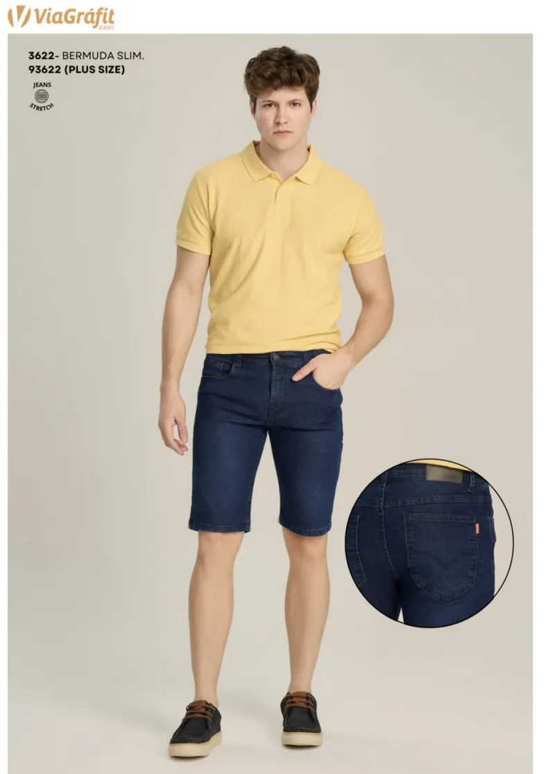 BERMUDA MASCULINO ADULTO SLIM