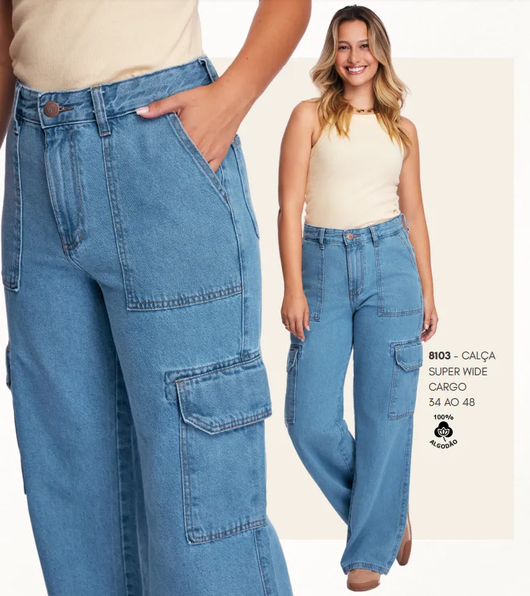 CALÇA FEMININO ADULTO WIDE LEG