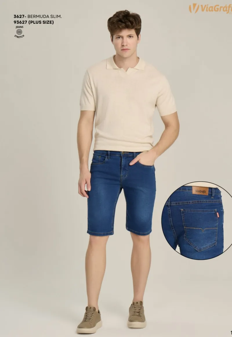 BERMUDA MASCULINO ADULTO SLIM